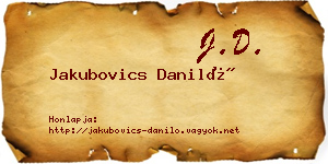 Jakubovics Daniló névjegykártya